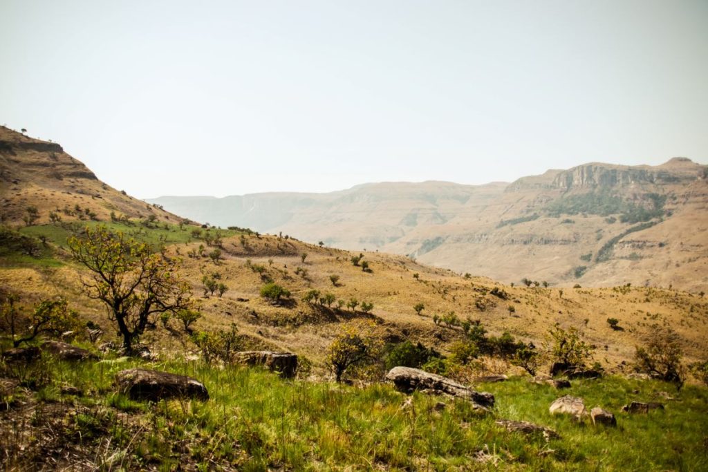 The mountain landscape around Injisuthi.