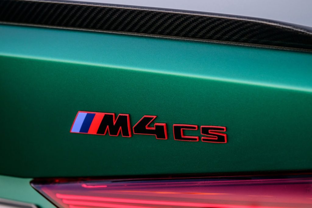 The badge on a BMW M4 CS.