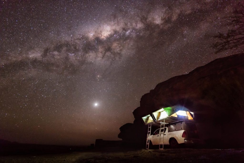 Camping under the stars in South Africa.